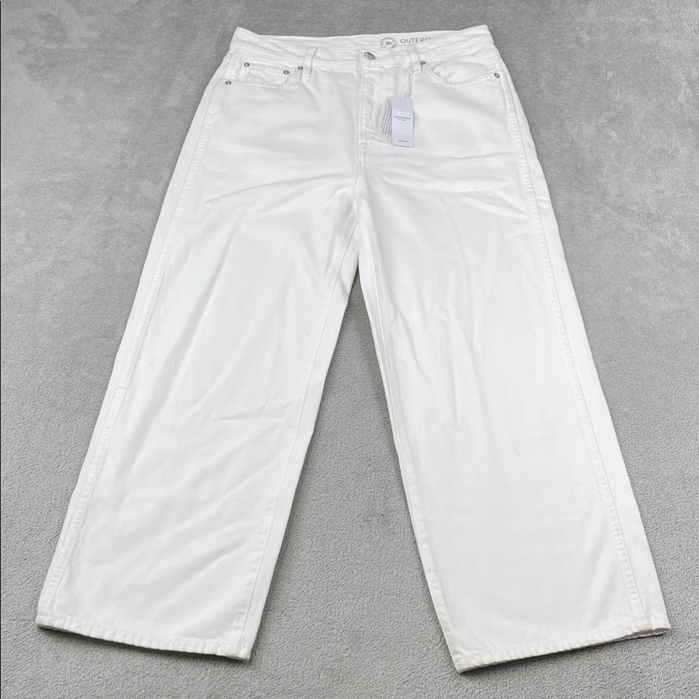 NEW Outerknown 30, 10 White The Brook Wide-Leg Jeans 100% Organic Cotton USA